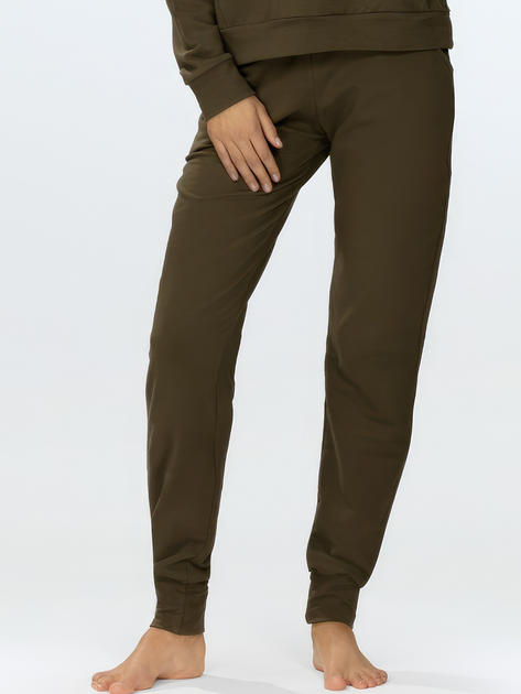 Spodnie dresowe damskie joggery DKaren Seattle 2XL Khaki (5903251481947) - obraz 1