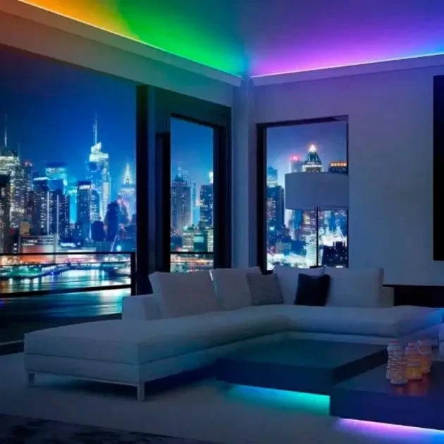 Светодиодная лента SMD 5050-RGB для подсветки телевизора 2м Разноцветная, Неоновая LED подсветка - изображение 12
