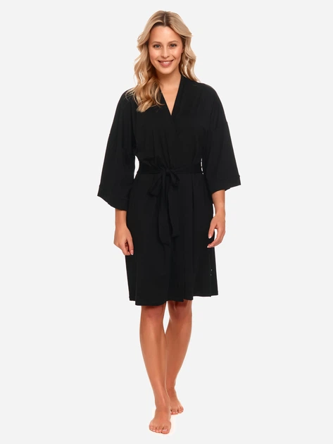 Szlafrok kimono damski Doctor Nap SWB.9999 L Czarny (5901592700833) - obraz 4
