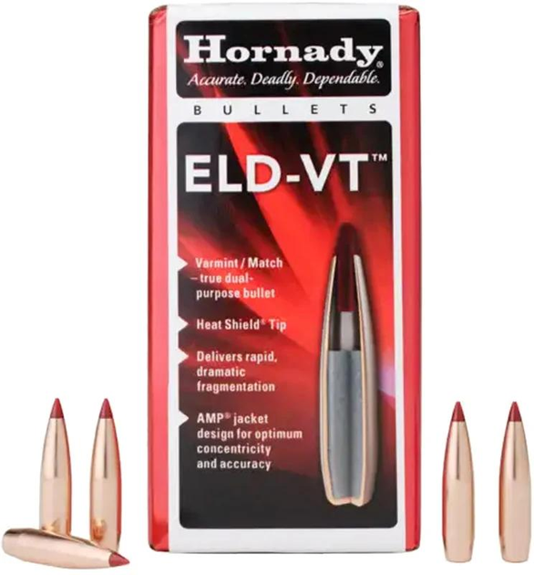 Пуля Hornady ELD-VT кал. 30 (.308) масса 174 гр (11.28 г) 100 шт - изображение 1