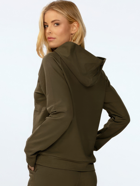 Bluza damska z kapturem kangurka DKaren Seattle L Khaki (5903251481800) - obraz 2