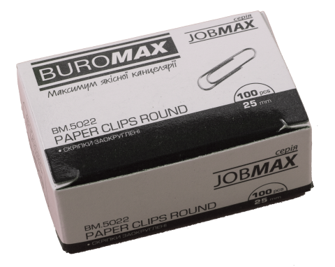 Скріпки оцинковані Buromax Jobmax 25 мм 100 шт (BM.5022) - Фото 1 Скріпки оцинковані Buromax Jobmax 25 мм 100 шт (BM.5022) - изображение 1