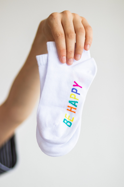 Набір шкарпеток 3 пари короткі з принтом Don`t worry, Be happy безшовні ORGANIC cotton JILL ANTONY 35-37 арт. 31004 - зображення 4