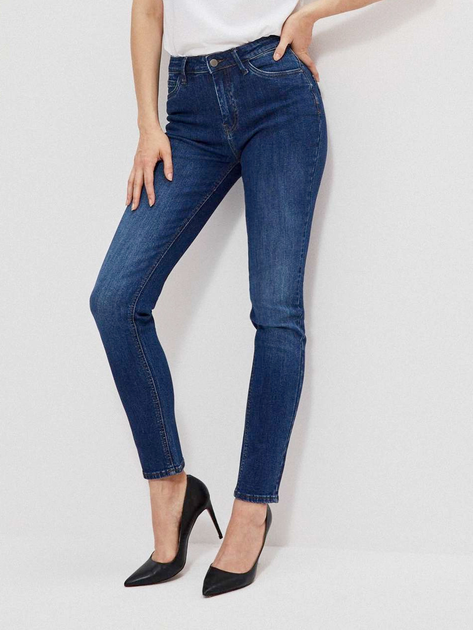 Jeansy skinny damskie z przetarciami Moodo Z-JE-3914 46 Granatowe (5904152346434) - obraz 1