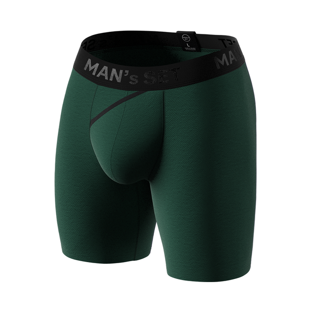 Труси боксери чоловічі бавовняні, Anatomic Long 2.0, Black Series, темно-зелений XL BST140-13 - зображення 2
