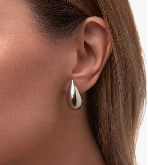 Сережки Fashion Jewerly КАПЛИ 2,5 см пусеты серебристые (SVS) - изображение 6
