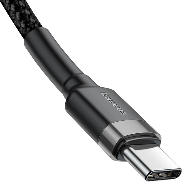 Кабель Baseus Cafule Type-C to Type-C PD 2.0 60W 1m чорний - зображення 3