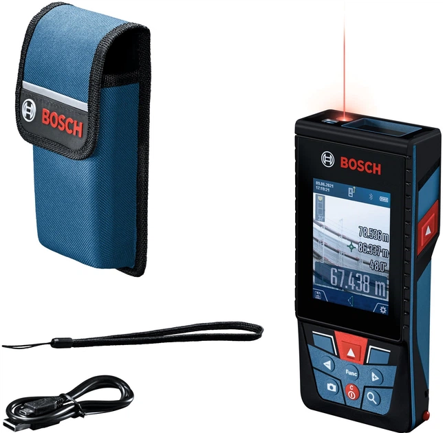 Dalmierz laserowy Bosch Professional GLM 150-27 C 0601072Z00 + Kabel Micro USB + Pokrowiec ochronny + Pasek do przenoszenia (4059952614304) - obraz 4