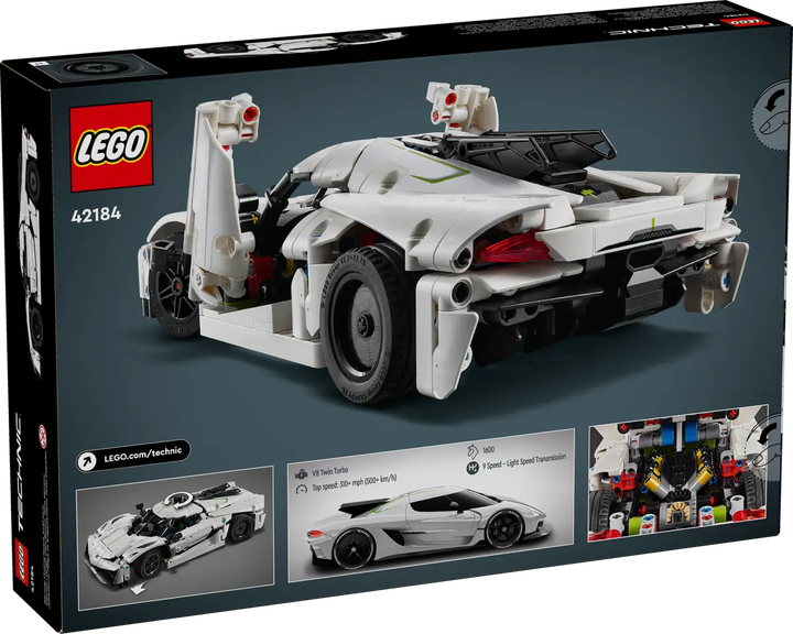 Конструктор LEGO Technic: Білий гіперкар Koenigsegg Jesko Absolut 801 елемент (42184) - зображення 9