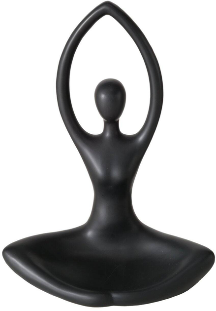 Świecznik Boltze Home Yoga na tealighty porcelanowy 30 cm Czarny (4066076322213) - obraz 1