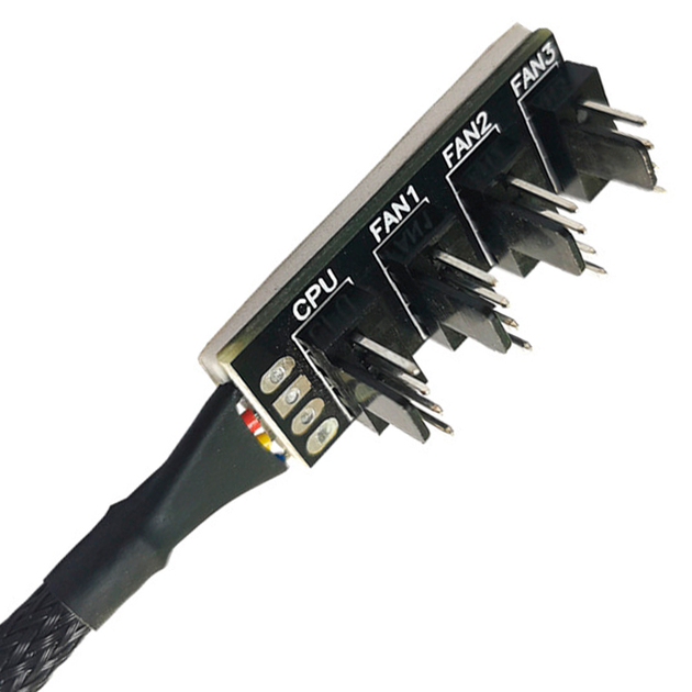 Разветвитель питания BauTech на 4 кулера Hub Fan 4 pin 40 см Чёрный (1014-763-00) - изображение 4