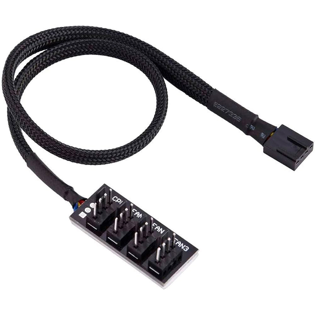 Разветвитель питания BauTech на 4 кулера Hub Fan 4 pin 40 см Чёрный (1014-763-00) - изображение 8