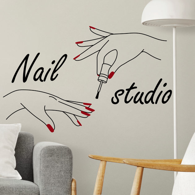 Вінілова наклейка Nail studio Набір S (манікюр декор в салон краси) Happy Pocket Чорний матовий (HP-81S-070/30M) - зображення 2