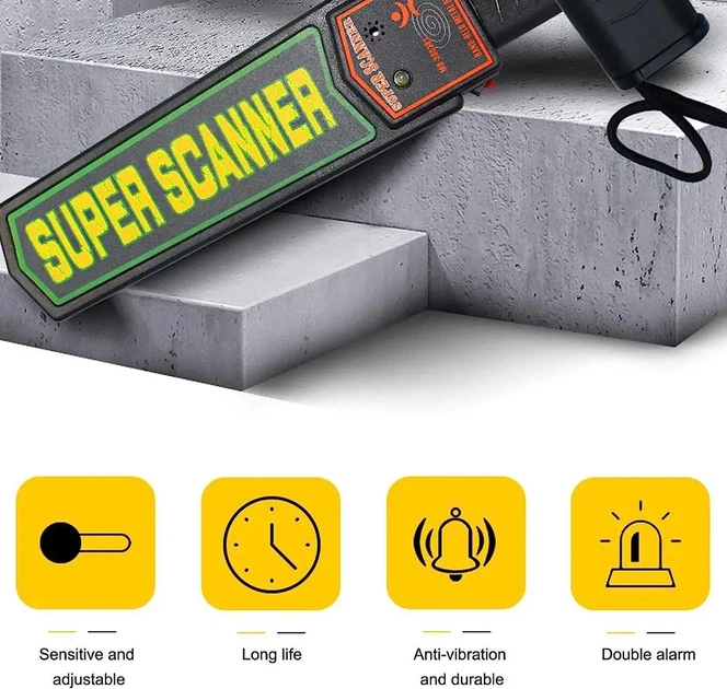 Досмотровый ручной металлодетектор Super Scanner , портативный металлоискатель - Фото 7 Досмотровый ручной металлодетектор Super Scanner , портативный металлоискатель - изображение 7