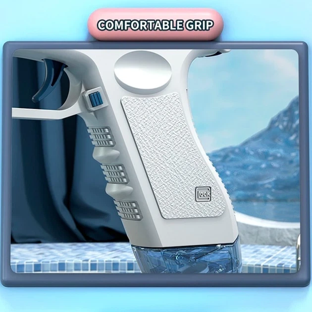 Водяной пистолет электрический аккумуляторный Water Gun Glock с 2 обоймами для воды Blue - Фото 2 Водяной пистолет электрический аккумуляторный Water Gun Glock с 2 обоймами для воды Blue - изображение 2