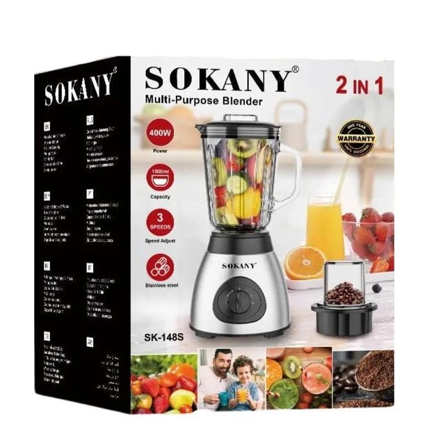 Многофункциональный стационарный блендер Sokany 400Вт с объемом чаши 1.5л SK-148 - изображение 8