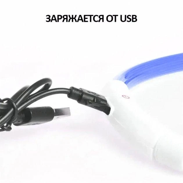 Светодиодный влагостойкий ошейник для собак USB (30см) - Фото 5 Светодиодный влагостойкий ошейник для собак USB (30см) - изображение 5