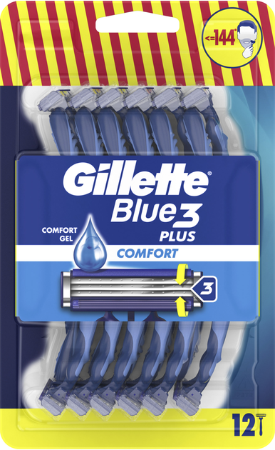 Станки для гоління чоловічі Gillette Blue3 Comfort одноразові 12 шт (8700216148092) - зображення 2