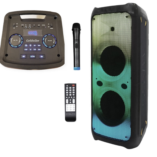 Акустична система MHZ Goldteller 505-60W з USB/TF/FM/потужна Bluetooth колонка з караоке мікрофоном 60W RGB лід підсвічування - зображення 3