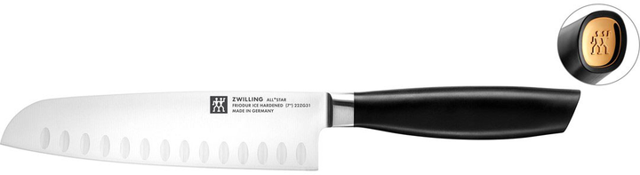 Ніж Сантоку Zwilling All * Star рифлений золотий 18 см (33848-184-0) - зображення 1