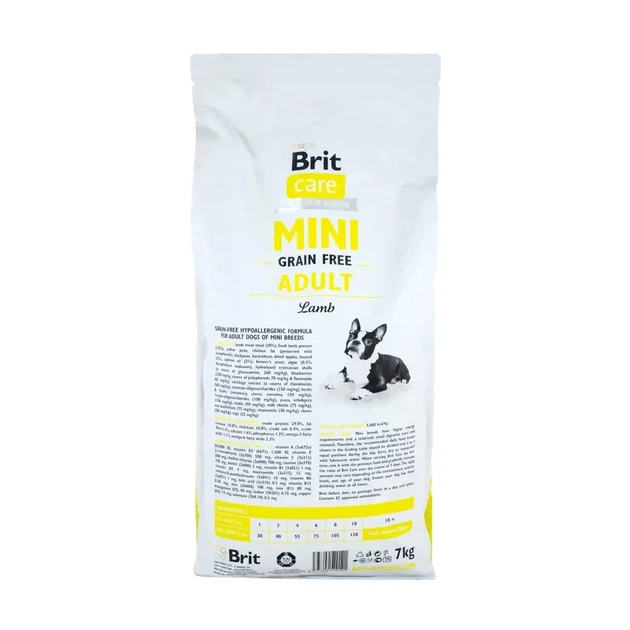 Сухой беззерновой корм для взрослых собак мелких пород Brit Care Mini Grain Free Lamb с ягненком 7 кг (170772/0121) - Фото 2 Сухой беззерновой корм для взрослых собак мелких пород Brit Care Mini Grain Free Lamb с ягненком 7 кг (170772/0121) - изображение 2