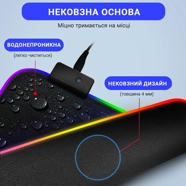 Игровая поверхность, коврик для мышки TWolf P3 |800x300x4mm| с LED RGB подсветкой - изображение 5