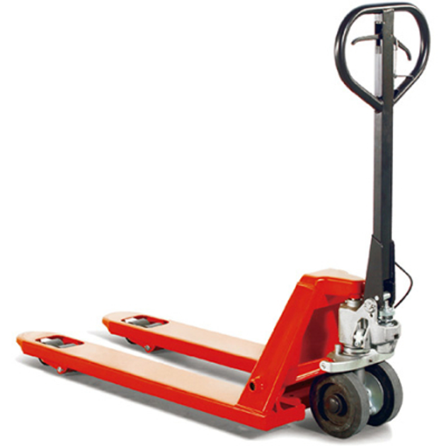 Тележка гидравлическая POWERLIFT 2.5т с ручным тормозом, 85-200мм, вилы ...