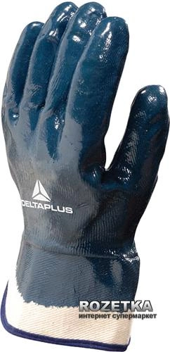 Защитные перчатки трикотажные Delta Plus NI175 с нитриловым покрытием Синие (WUANI17510) - изображение 1
