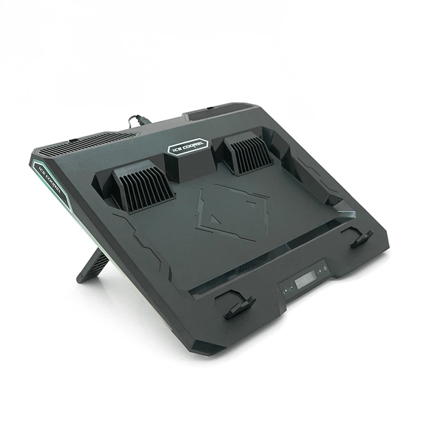 Подставка под ноутбук IceCoorel A3, 10-15.6", 2*60mm 2800±10% RPM, корпус пластик, 2xUSB2.0 + LCD + speed controllers, 400x350x45mm, Black, Box, Q10 - Фото 1 Подставка под ноутбук IceCoorel A3, 10-15.6", 2*60mm 2800±10% RPM, корпус пластик, 2xUSB2.0 + LCD + speed controllers, 400x350x45mm, Black, Box, Q10 - изображение 1