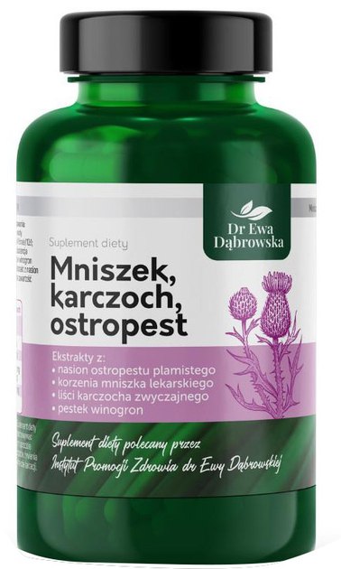 Naturalny suplement DR Ewa Dąbrowska Mniszek karczoch ostropest 60 szt (5906395564279) - obraz 1