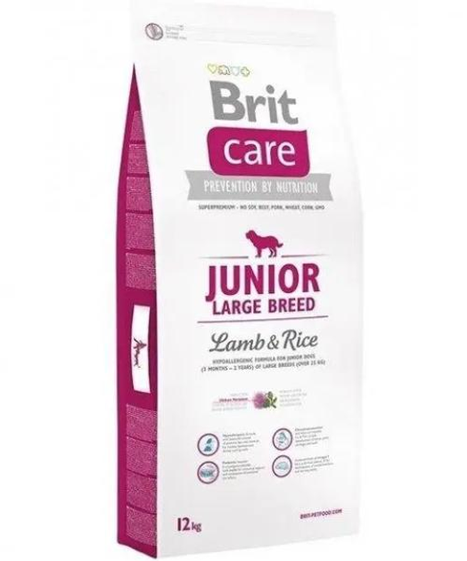 Сухий корм для собак Brit Care Junior Large Breed Lamb Rice 12 кг от ...