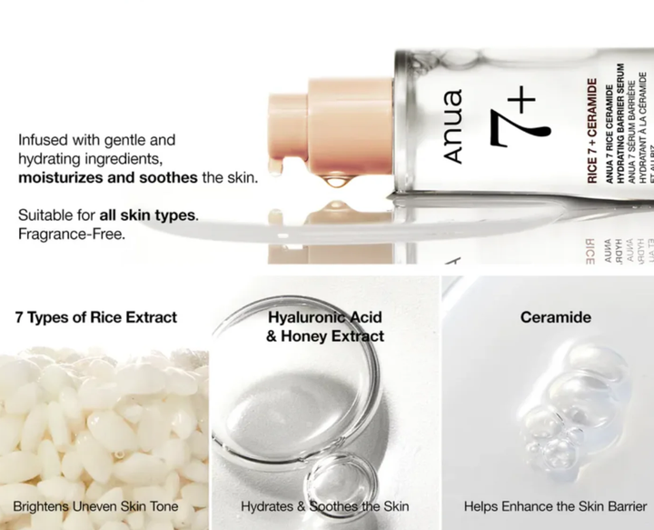 Сыворотка для сияния кожи с рисом Anua Rice 7 Ceramide Hydrating Barrier Serum 50ml - изображение 9