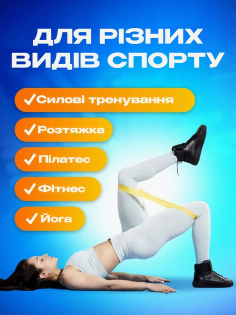 Резинка для фитнеса набор 5 шт эластичная лента эспандер для ног BRS - изображение 4
