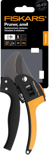 Sekator kowadełkowy z mechanizmem zapadkowym Fiskars PowerStep P83 (6411501116703) - obraz 3