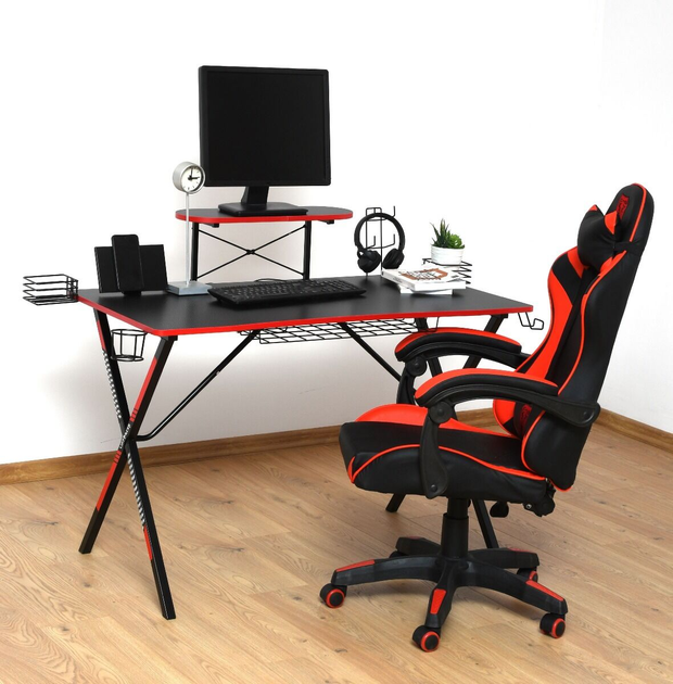 Ігровий стіл OTE 115 x 60 x 74.5 см чорний (OTE-BIUR-GAMER-DELUX-115) - зображення 12
