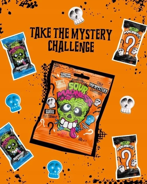 Леденцы кислые Sour Madness Mystery в виде черепа 60 г от продавца