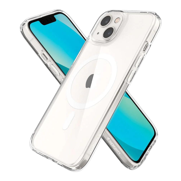 Чохол - накладка TPU+PC Spigen Ultra Hybrid with Magsafe для iPhone 13 transparent - зображення 5