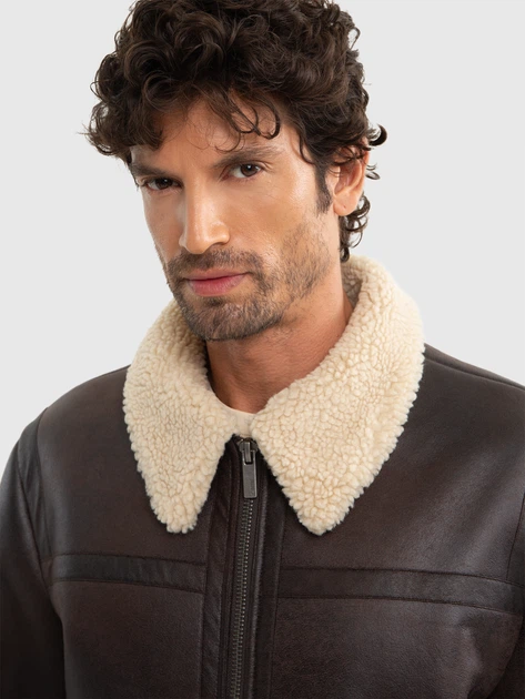 Kożuch męski Big Star Zymes 804 2XL Brązowy (5900714786182) - obraz 5