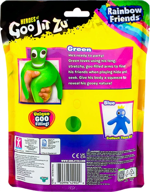 Figurka rozciągliwa GooJitZu Bohaterowie GooJitZu Green Rainbow Friends (5029736082697) - obraz 3