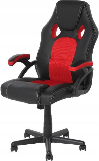 Fotel gamingowy OTE czarno-czerwony (OTE-FOT-GRID-RED) - obraz 3