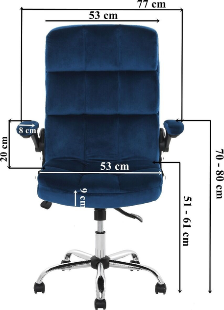 Fotel biurowy OTE Hermes Granatowy (OTE-FOT-HERMES-VELVET-DARK BLUE) - obraz 10