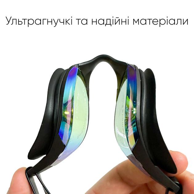 Окуляри для плавання Renvo Alat Pro Anti-fog Універсальні Чорні OSFM (2SG610-0106) - зображення 3