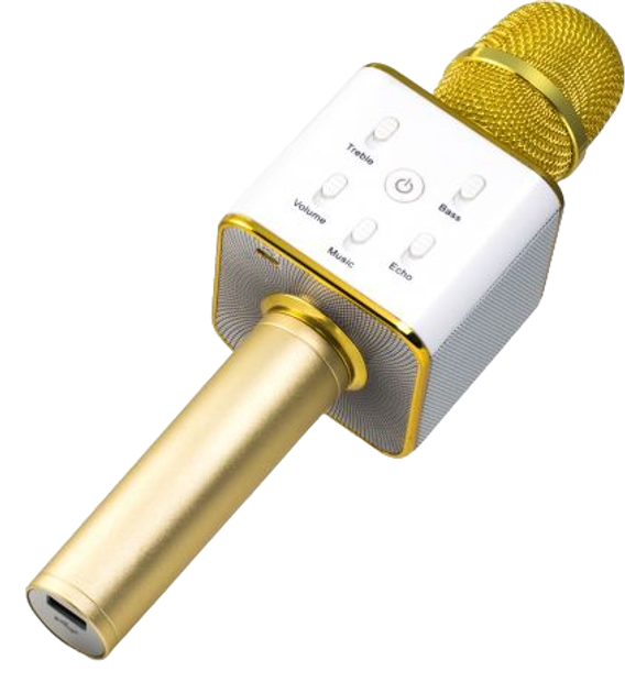 Mikrofon karaoke Bluetooth Technaxx z głośnikiem BT-X31 Gold-White (4260358121833) - obraz 1