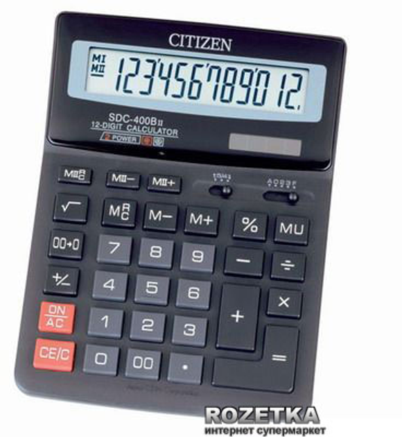 Калькулятор электронный Citizen 12-разрядный (SDC-400) – фото, отзывы ...
