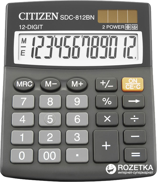 Калькулятор электронный Citizen 12-разрядный (SDC-812BN) – фото, отзывы ...