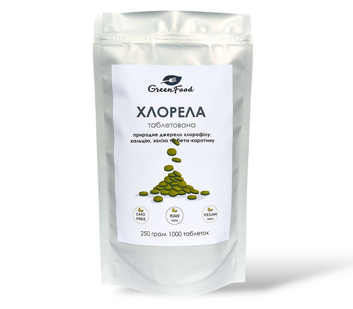 Хлорелла таблетки 250 грамм 1000 таблеток - GreenFood от продавца ...