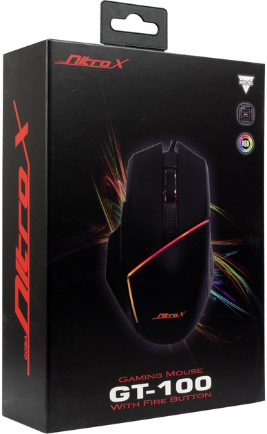 Mysz Inter-Tech Nitrox GT-100 RGB USB Black (88884111) - obraz 6