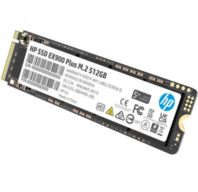 Твердотельный накопитель SSD HP EX900 Plus 512GB M.2 2280 PCI Ex Gen3 x4 3D NAND (35M33AA#) - изображение 2