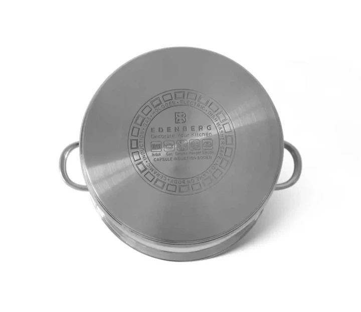 Кастрюля Edenberg из нержавеющей стали с крышкой 16,2 л 30 см (EB-547) - изображение 5