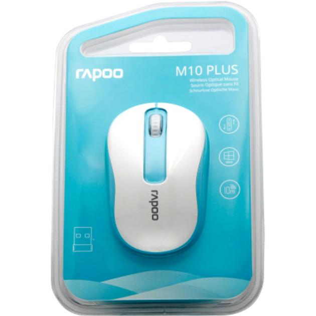 Компьютерная мышка Rapoo M10 Plus, White/Blue - изображение 4